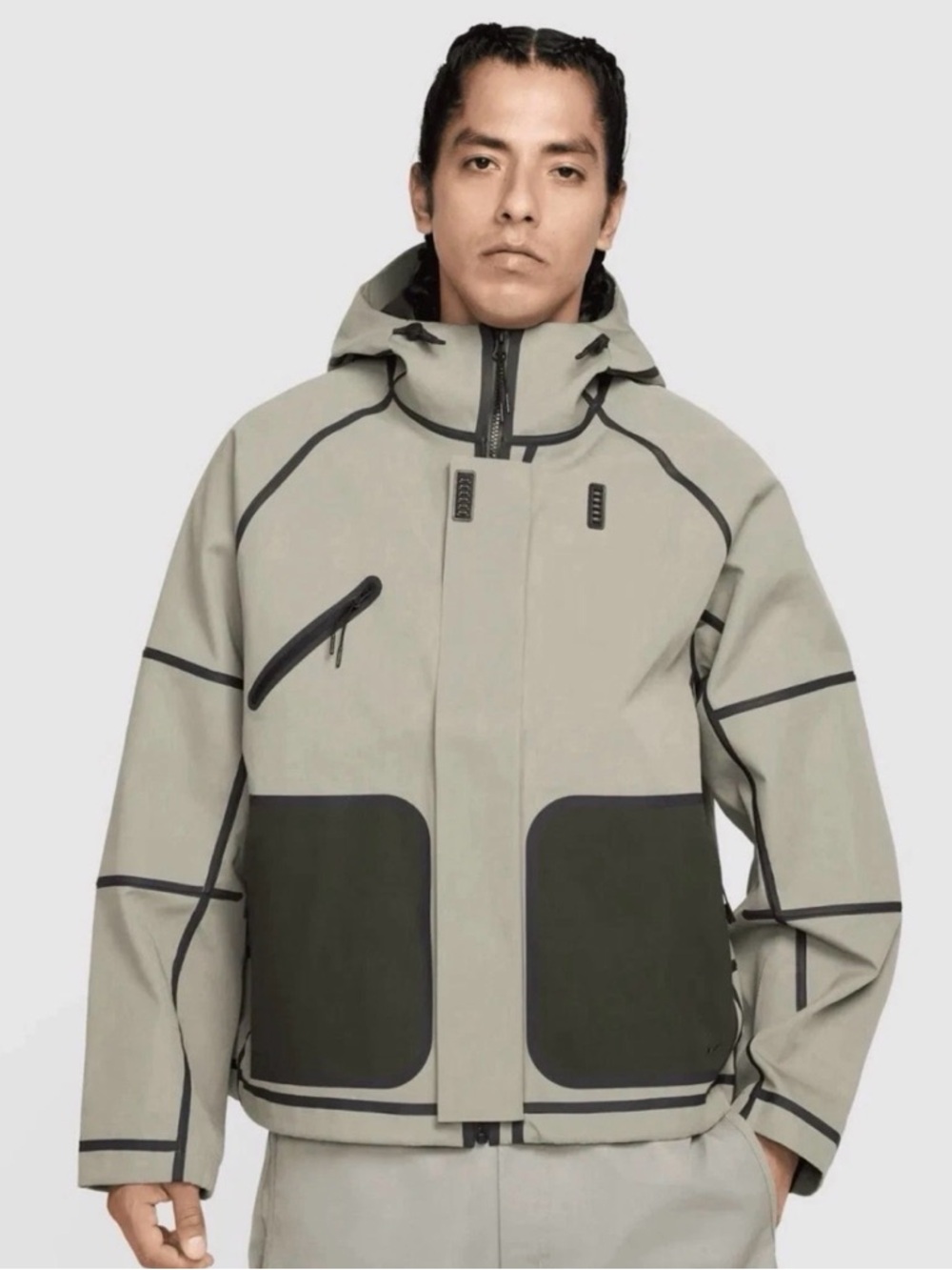 Nike Tech Storm-Fit Hooded Rain Jacket Light Army Mens Size Large HM9473 320 NWT